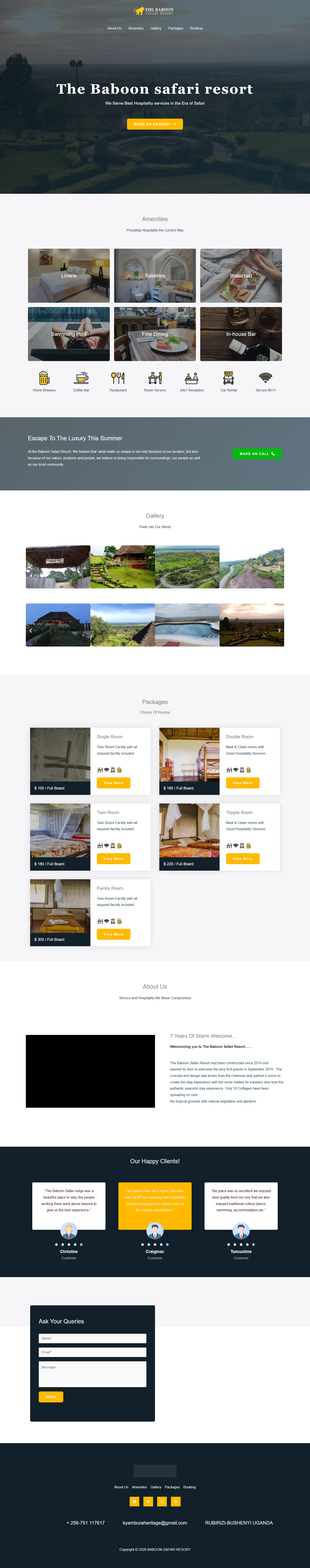 Baboon Safari Resort Full Page Screenshot
